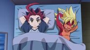 Gao and Drum laying in bed
