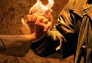 Buffy and Spike's hands on fire when Buffy tells him: "I love you
