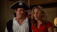 Xander as a pirate and Anya as a Charlie's Angel.