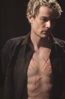 Spike wracked with guilt in the Sunnydale High School basement.