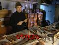 Prop Master Randy Erickson with various prop stakes