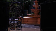 A fountain by the cemetery's gate.