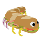 An unused sticker of a full four-part Sandopede