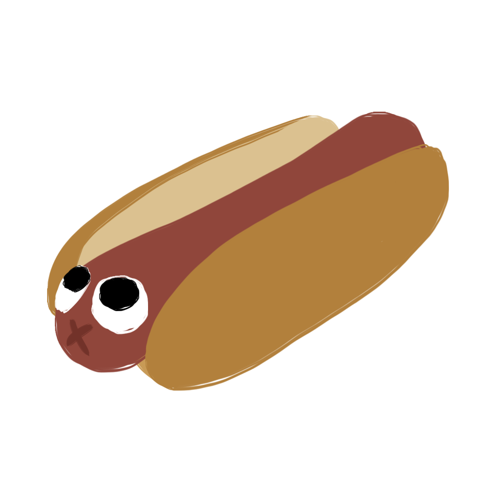 plain hot dog drawing