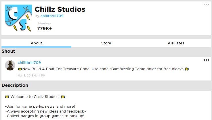 Chillz Studios Build A Boat For Treasure Wiki Fandom - discord roblox group shout