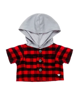 Red Plaid Flannel Hoodie
