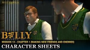 Character Sheets - Mission 13 - Bully Scholarship Edition