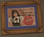 Picture of Beatrice in Jimmy's room, acquired after "The Diary".