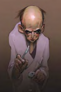 Later concept art of Dr. Slawter.