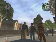 Inside a trash can / barrel