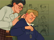 Artwork of Mrs. Peabody busting a student