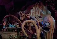 The Gigantic Land Squid attacking the ship