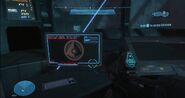 Behind the first terminal on the left is a sign of Bungie's Plan for World Domination.