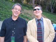 Michael (left) with his longtime composing partner, Marty O'Donnell.