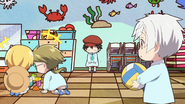 Atsushi spots Ranpo alone in the classroom