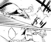 Atsushi charges at Gogol (manga)