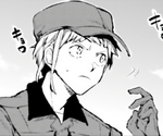 Atsushi disguised as a ship worker