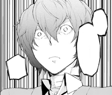 Dazai after being told that Q was released (manga)