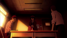 Minoura and Ranpo interrogating Sugimoto