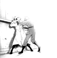 Yosano prepares to detonate the hooded man (manga)