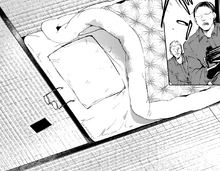 Katai disappears from his futon (manga)