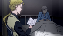 Kunikida with Atsushi at the agency infirmary