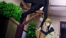Kunikida flips Hirotsu.