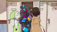 Atsushi and Dazai open Ranpo's locker