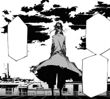 Akutagawa looking at the city's scenery in the morning (BEAST manga)