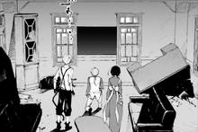 Atsushi, Kunikida, and Kyoka at the president's office (DEAD APPLE)