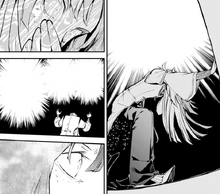 Sigma panics upon having to face the Hunting Dogs (manga)