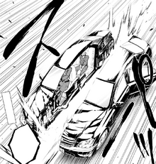 Tetcho halves the Agency's vehicle (manga)