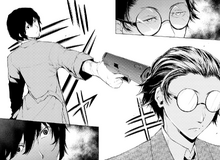 Dazai points gun at Ango (manga)