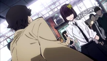 Yosano calmly threatens the man who belittled her.