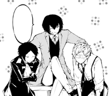 Dazai making Akutagawa and Atsushi work together (manga)