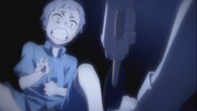 Atsushi's foot being hammered