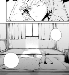 Atsushi wakes up at a dorm (manga)