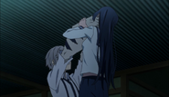 Atsushi strangling Naomi