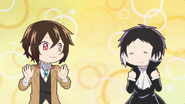 Akutagawa "sees" Dazai as a marshmallow