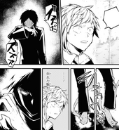 Vampire Akutagawa heals his arm that Atsushi broke