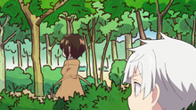 Atsushi spies over Dazai (Wan! Anime)