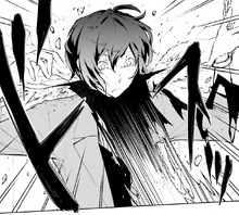 Dazai restrained by Rashomon (manga)