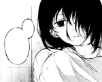 Yosano wearing a white hospital gown during isolation