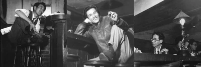 Photograph of Buraiha Members taken at Bar Lupin (Left to Right: Dazai, Oda and Sakaguchi)