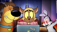 Harold, Chester and Bunnicula playing FNAF