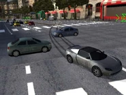 The Roadster slipping through traffic