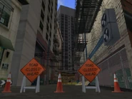Burnout3 Downtown alley.jpg (57 KB) A view of an alleyway in Downtown, where it can lead the racers to either a section of the elevated railroads or towards one of the river bridges.