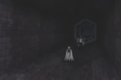 Victoria inside the Underground Searchlight.