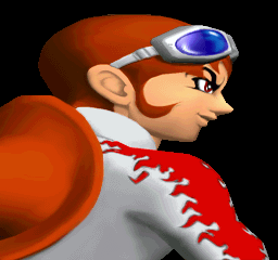 Bust-shot of Heat from the Playstation 1 video game Bust-A-Groove 2. He's a brown-haired man with a confident smirk sporting goggles on the top of his head and a cowboy hat hanging from its tassels off his neck.