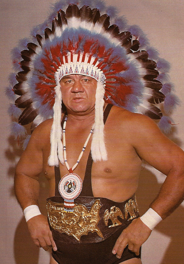 Download Professional Wrestler Chief Wahoo Mcdaniel Wearing Traditional War  Bonnet Wallpaper